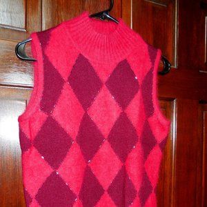 Liz Claiborne  Mock Turtleneck Sleeveless Sweater